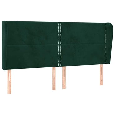 vidaXL Kopfteil mit Ohren Dunkelgrün 203x23x118/128 cm Samt