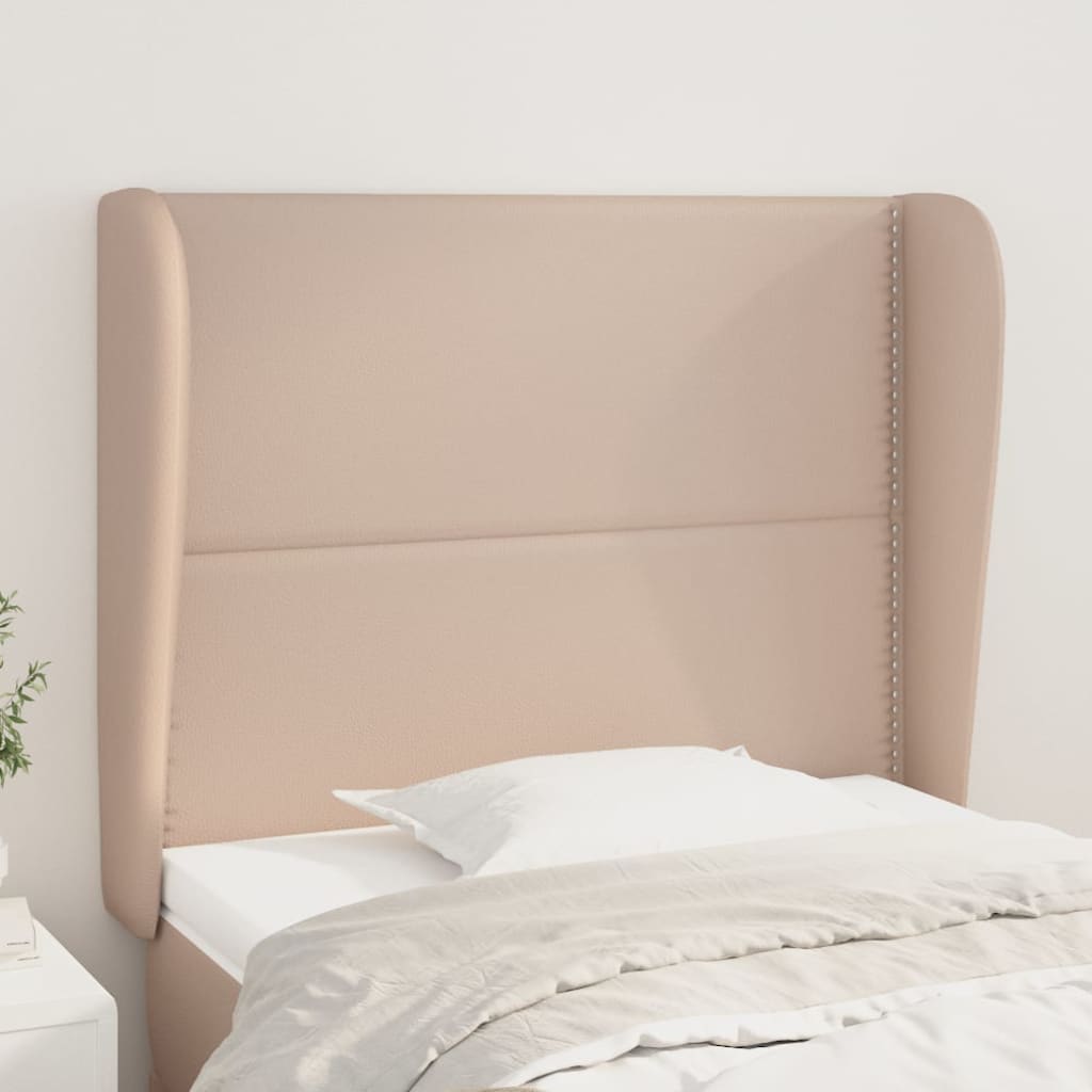 vidaXL Kopfteil mit Ohren Cappuccino-Braun 83x23x118/128 cm Kunstleder