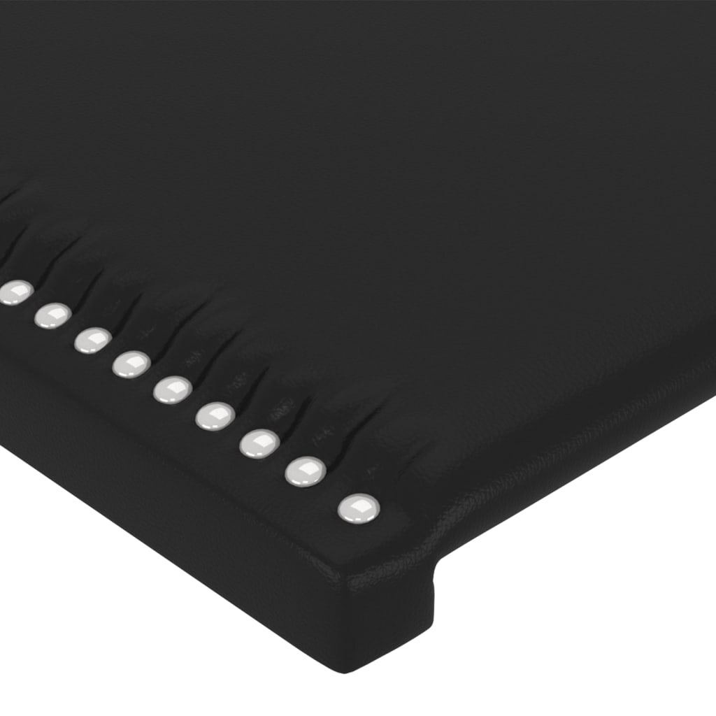 vidaXL Kopfteil mit Ohren Schwarz 93x23x118/128 cm Kunstleder