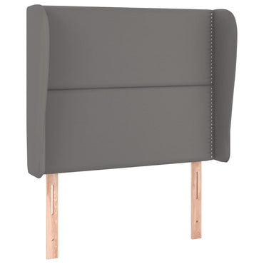 vidaXL Kopfteil mit Ohren Grau 93x23x118/128 cm Kunstleder