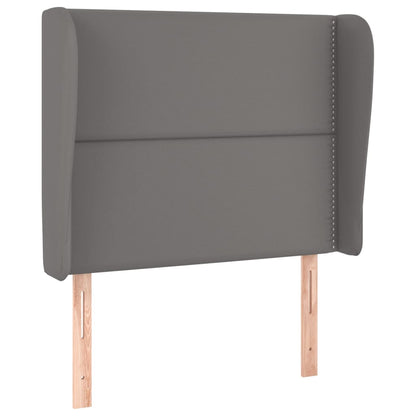 vidaXL Kopfteil mit Ohren Grau 93x23x118/128 cm Kunstleder