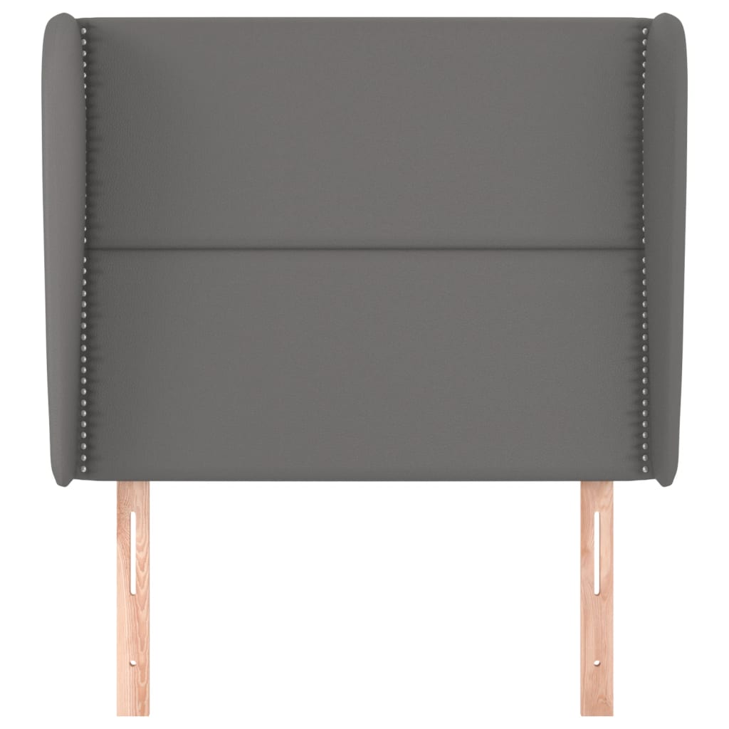 vidaXL Kopfteil mit Ohren Grau 93x23x118/128 cm Kunstleder