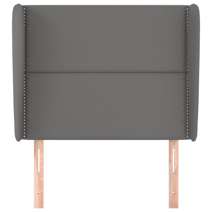 vidaXL Kopfteil mit Ohren Grau 93x23x118/128 cm Kunstleder