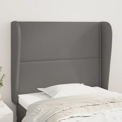 vidaXL Kopfteil mit Ohren Grau 93x23x118/128 cm Kunstleder
