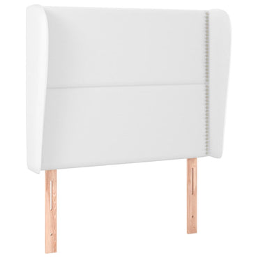 vidaXL Kopfteil mit Ohren Weiß 103x23x118/128 cm Kunstleder