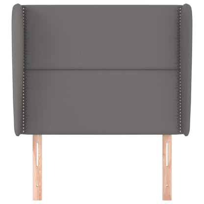 vidaXL Tête de lit à oreilles Gris 103x23x118/128 cm Similicuir