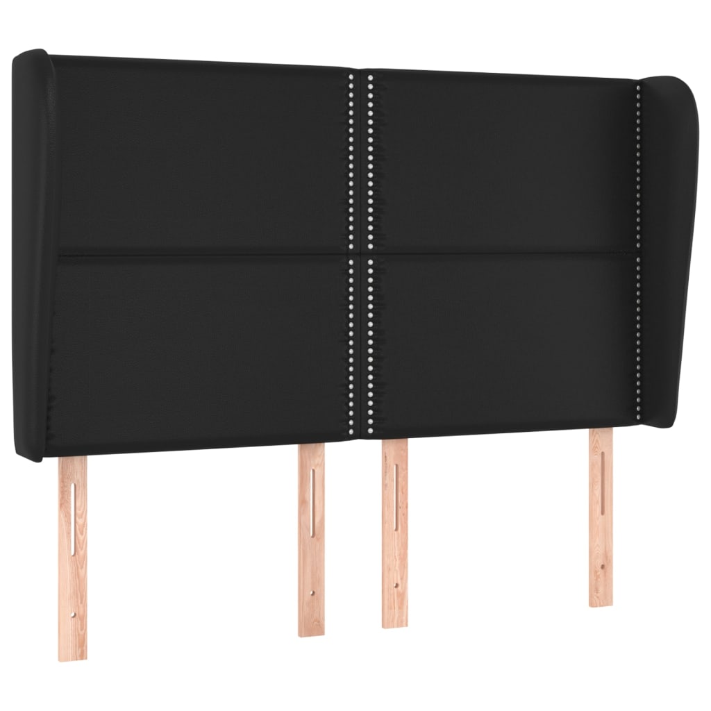 vidaXL Tête de lit à oreilles Noir 147x23x118/128 cm Similicuir
