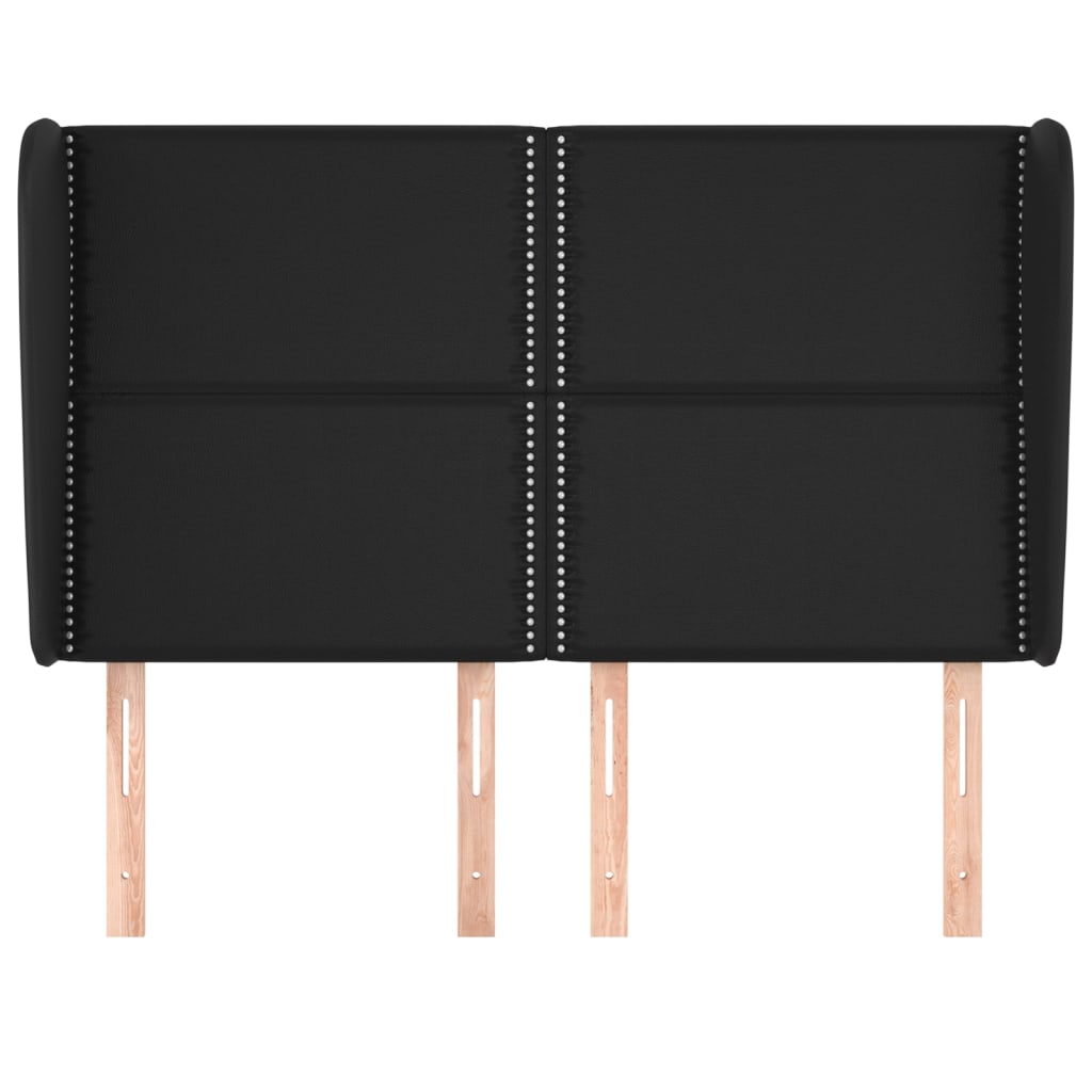 vidaXL Tête de lit à oreilles Noir 147x23x118/128 cm Similicuir