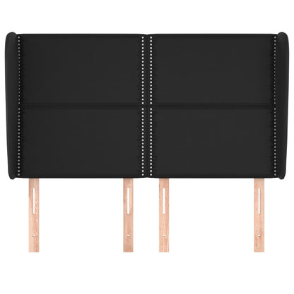 vidaXL Tête de lit à oreilles Noir 147x23x118/128 cm Similicuir