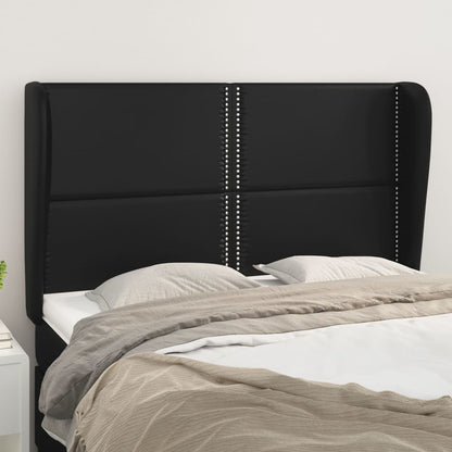vidaXL Tête de lit à oreilles Noir 147x23x118/128 cm Similicuir