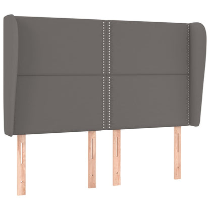 vidaXL Tête de lit à oreilles Gris 147x23x118/128 cm Similicuir