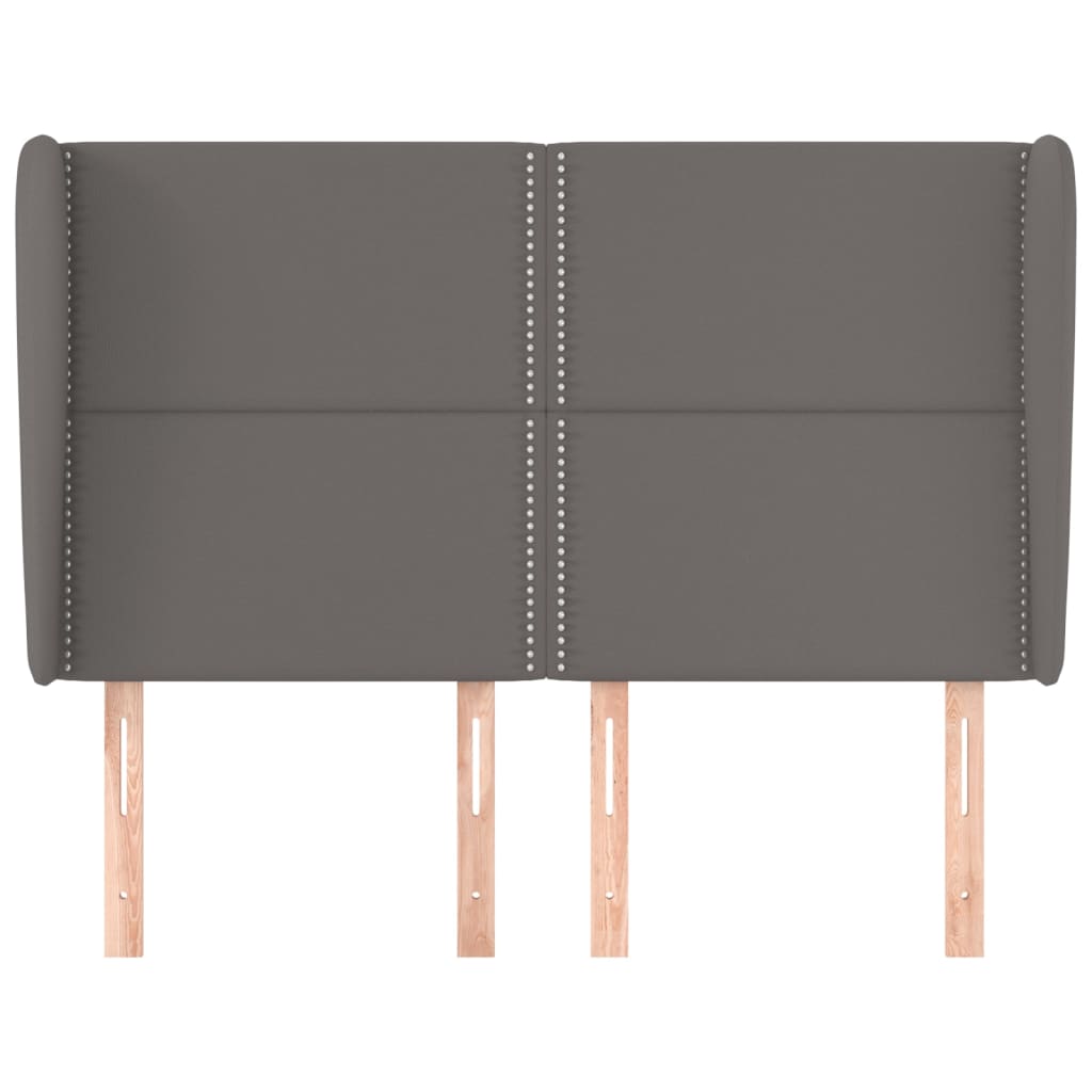 vidaXL Tête de lit à oreilles Gris 147x23x118/128 cm Similicuir