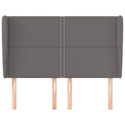 vidaXL Tête de lit à oreilles Gris 147x23x118/128 cm Similicuir