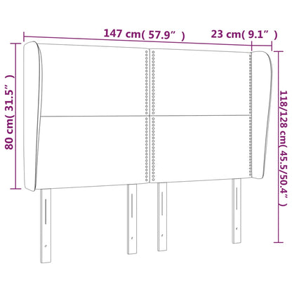 vidaXL Tête de lit à oreilles Gris 147x23x118/128 cm Similicuir