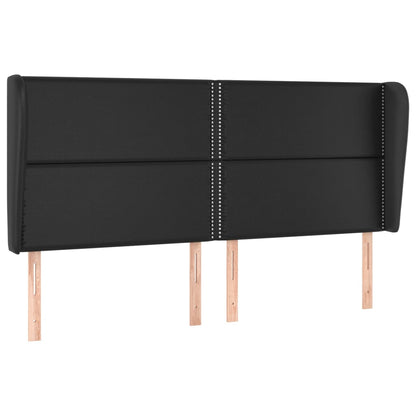 vidaXL Tête de lit à oreilles Noir 183x23x118/128 cm Similicuir