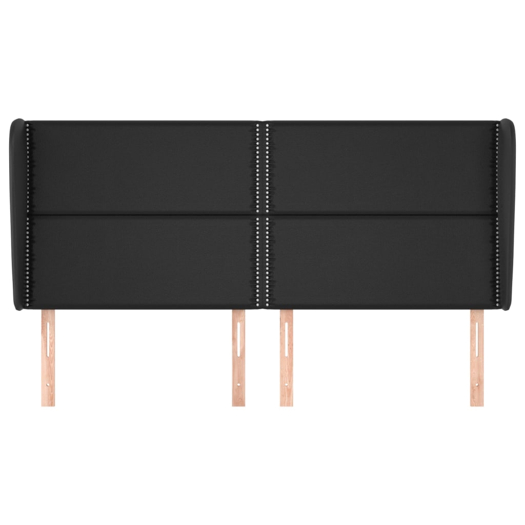 vidaXL Tête de lit à oreilles Noir 183x23x118/128 cm Similicuir