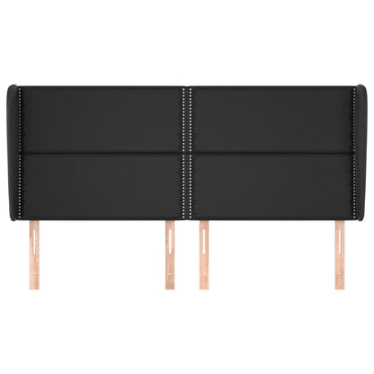 vidaXL Tête de lit à oreilles Noir 183x23x118/128 cm Similicuir