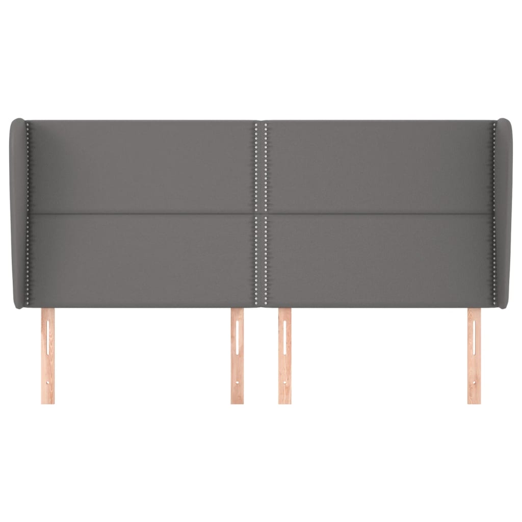 vidaXL Tête de lit à oreilles Gris 183x23x118/128 cm Similicuir