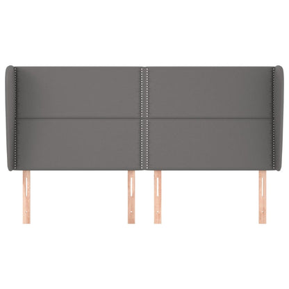 vidaXL Tête de lit à oreilles Gris 183x23x118/128 cm Similicuir