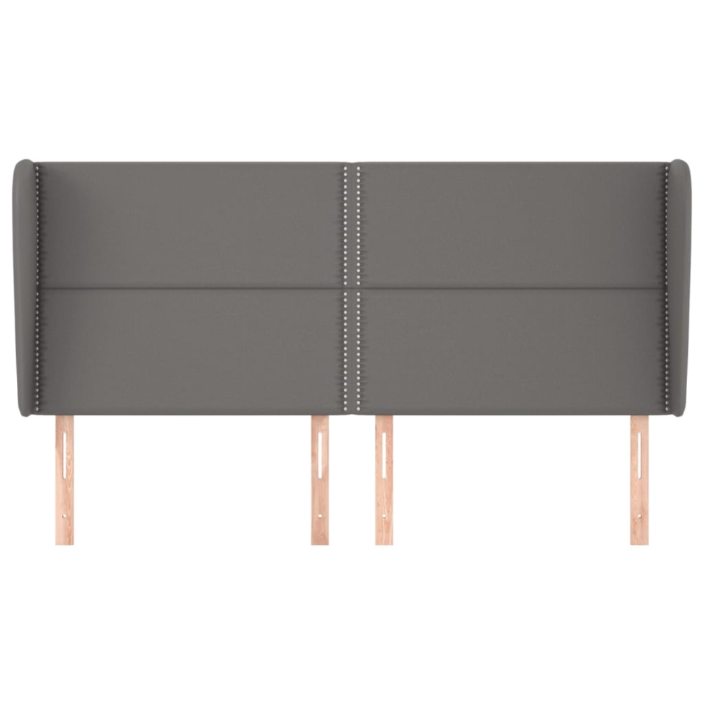 vidaXL Tête de lit avec oreilles gris 203x23x118/128 cm similicuir