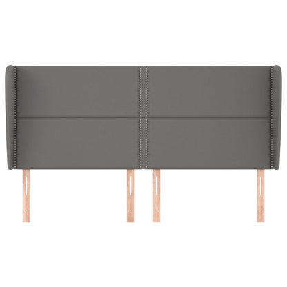 vidaXL Tête de lit avec oreilles gris 203x23x118/128 cm similicuir