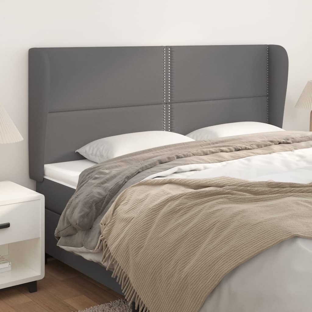 vidaXL Tête de lit avec oreilles gris 203x23x118/128 cm similicuir