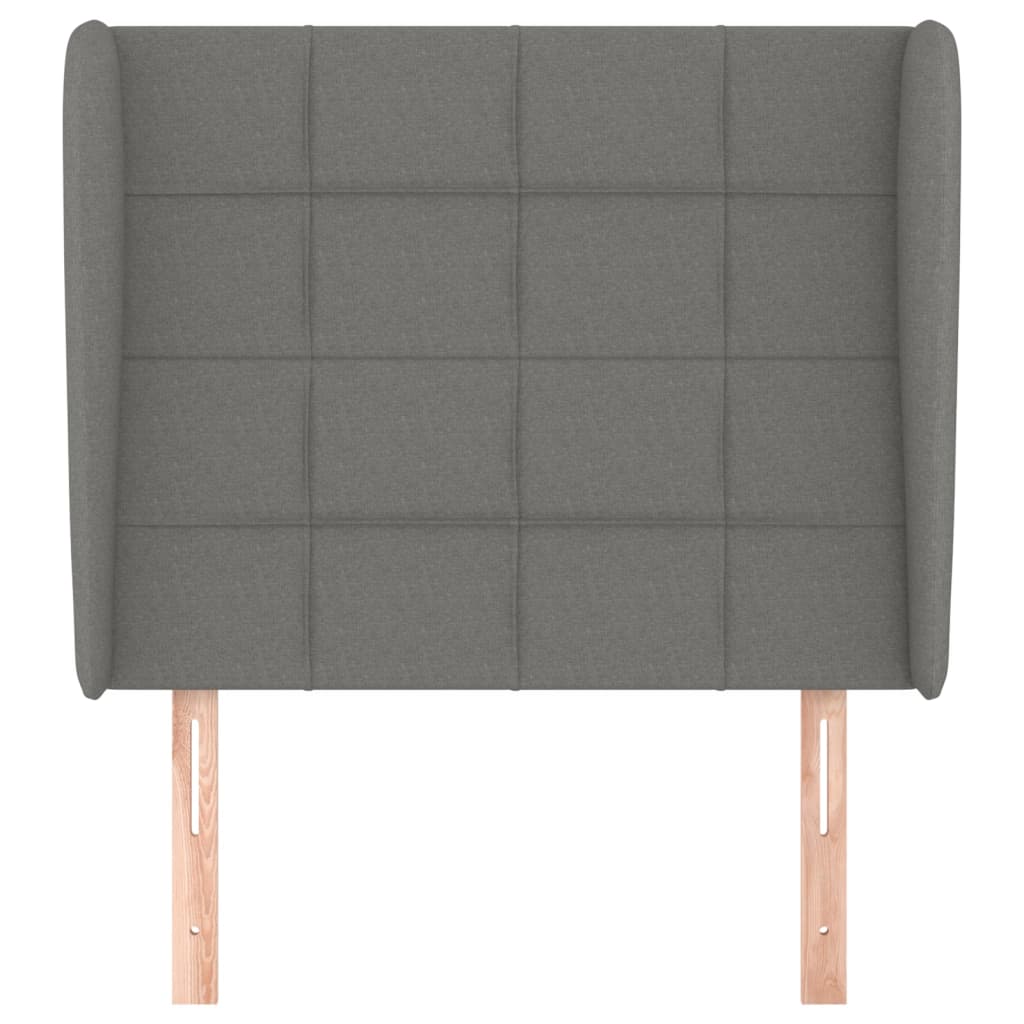 vidaXL Tête de lit à oreilles Gris foncé 83x23x118/128 cm Tissu