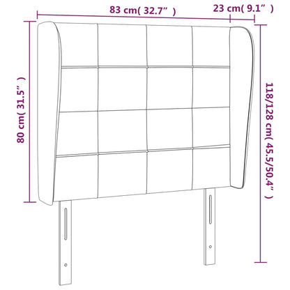 vidaXL Tête de lit à oreilles Gris foncé 83x23x118/128 cm Tissu
