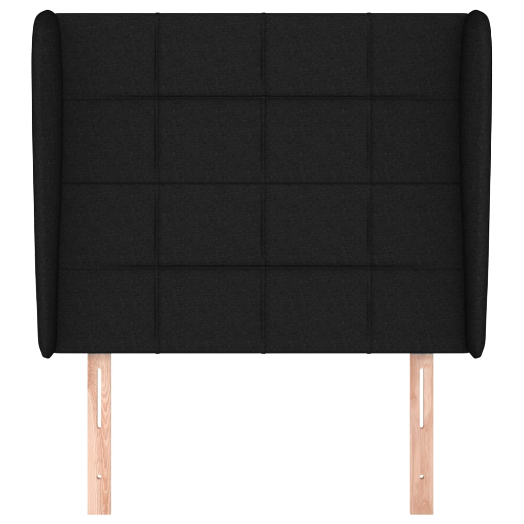 vidaXL Tête de lit à oreilles Noir 83x23x118/128 cm Tissu
