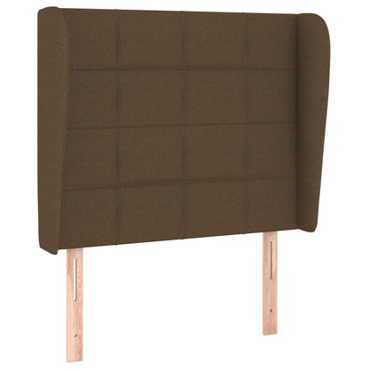 vidaXL Tête de lit à oreilles Marron foncé 83x23x118/128 cm Tissu