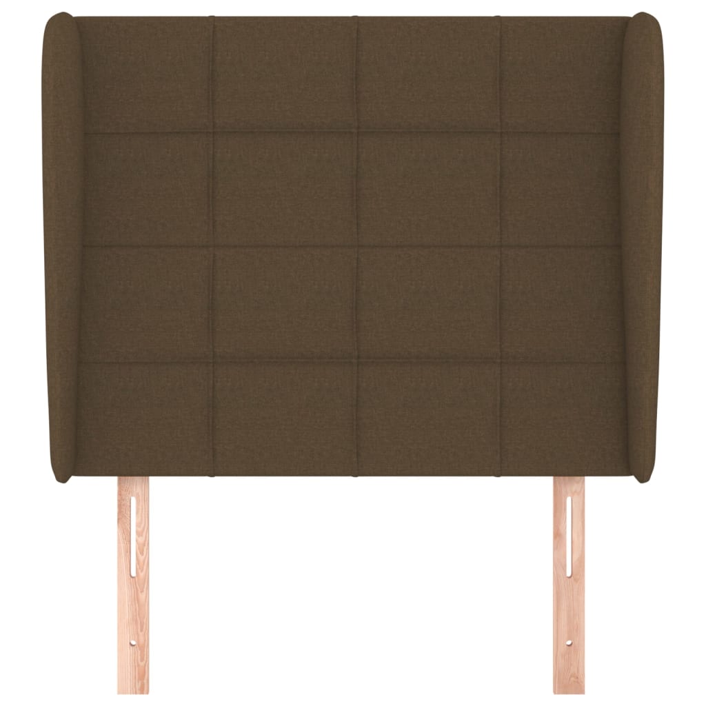 vidaXL Tête de lit à oreilles Marron foncé 83x23x118/128 cm Tissu