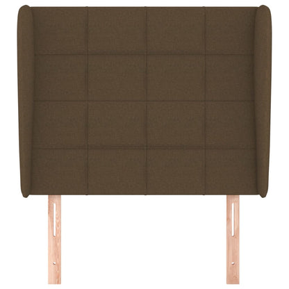 vidaXL Tête de lit à oreilles Marron foncé 83x23x118/128 cm Tissu