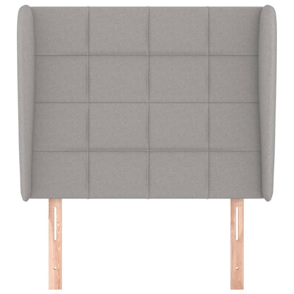 vidaXL Tête de lit avec oreilles Gris clair 93x23x118/128 cm Tissu