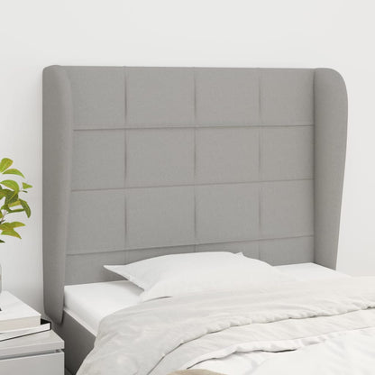 vidaXL Tête de lit avec oreilles Gris clair 93x23x118/128 cm Tissu