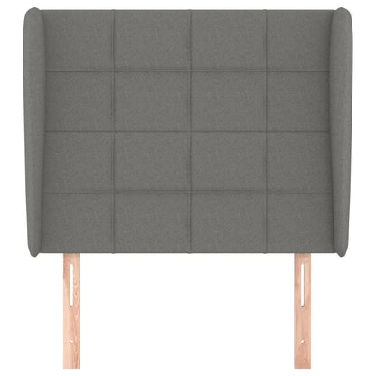 vidaXL Tête de lit à oreilles Gris foncé 93x23x118/128 cm Tissu