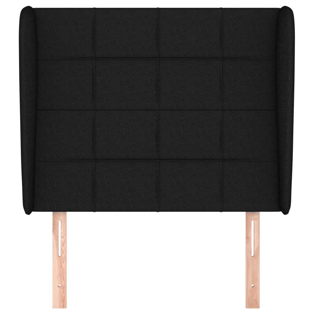 vidaXL Tête de lit avec oreilles Noir 93x23x118/128 cm Tissu