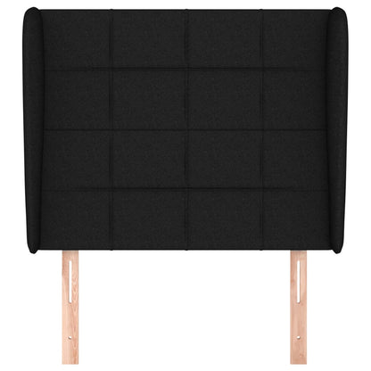 vidaXL Tête de lit avec oreilles Noir 93x23x118/128 cm Tissu