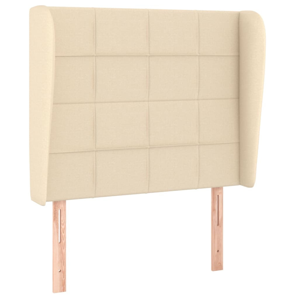 vidaXL Tête de lit à oreilles Crème 93x23x118/128 cm Tissu