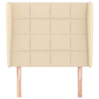 vidaXL Tête de lit à oreilles Crème 93x23x118/128 cm Tissu