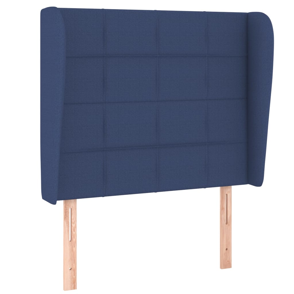 vidaXL Kopfteil mit Ohren Blau 93x23x118/128 cm Stoff