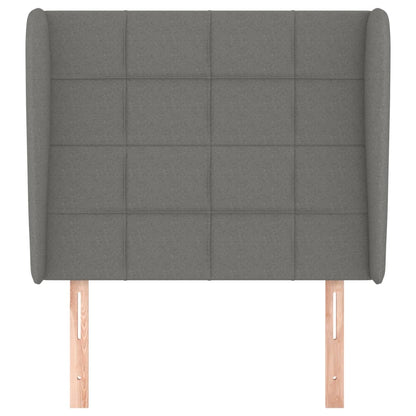 vidaXL Kopfteil mit Ohren Dunkelgrau 103x23x118/128 cm Stoff