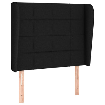 vidaXL Tête de lit à oreilles Noir 103x23x118/128 cm Tissu
