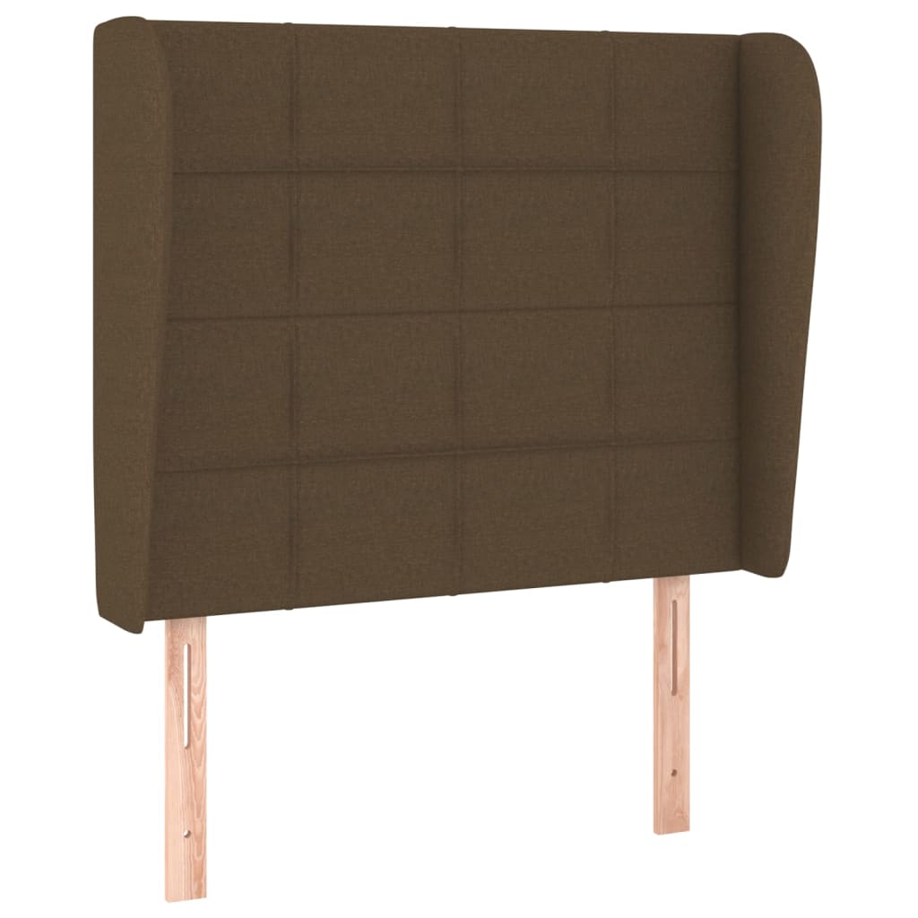 vidaXL Kopfteil mit Ohren Dunkelbraun 103x23x118/128 cm Stoff