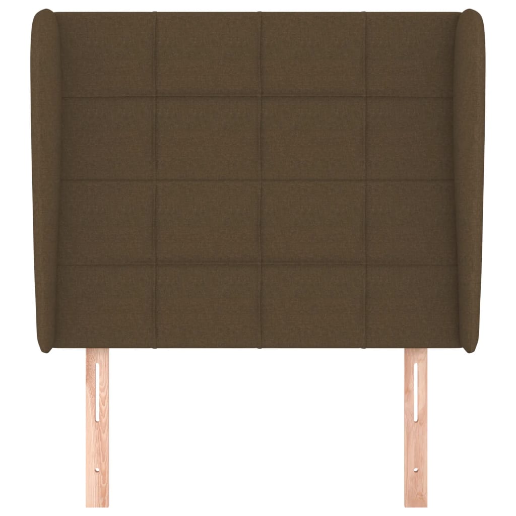 vidaXL Kopfteil mit Ohren Dunkelbraun 103x23x118/128 cm Stoff