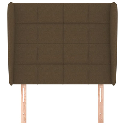 vidaXL Kopfteil mit Ohren Dunkelbraun 103x23x118/128 cm Stoff