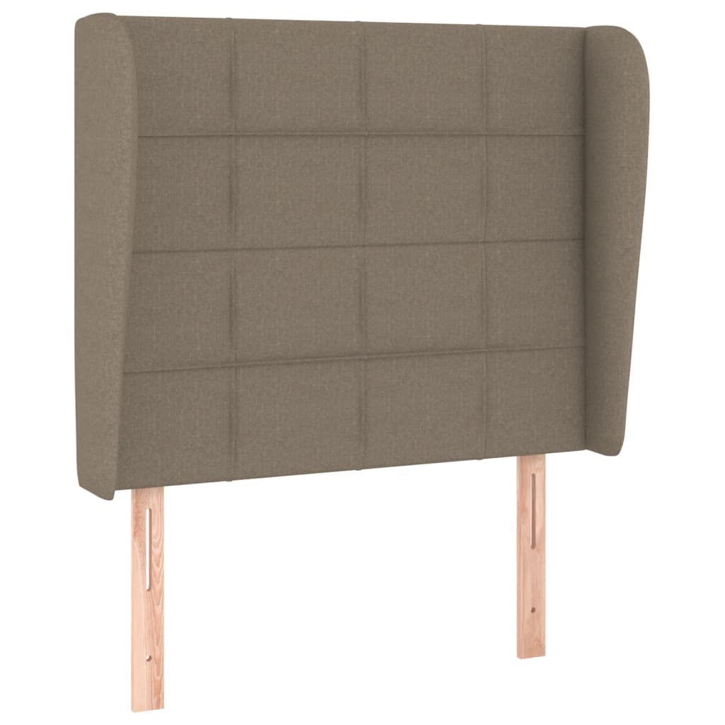 vidaXL Kopfteil mit Ohren Taupe 103x23x118/128 cm Stoff
