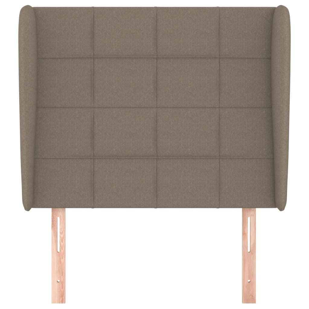 vidaXL Kopfteil mit Ohren Taupe 103x23x118/128 cm Stoff