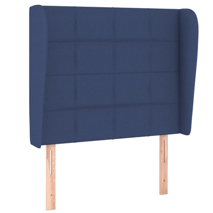 vidaXL Kopfteil mit Ohren Blau 103x23x118/128 cm Stoff