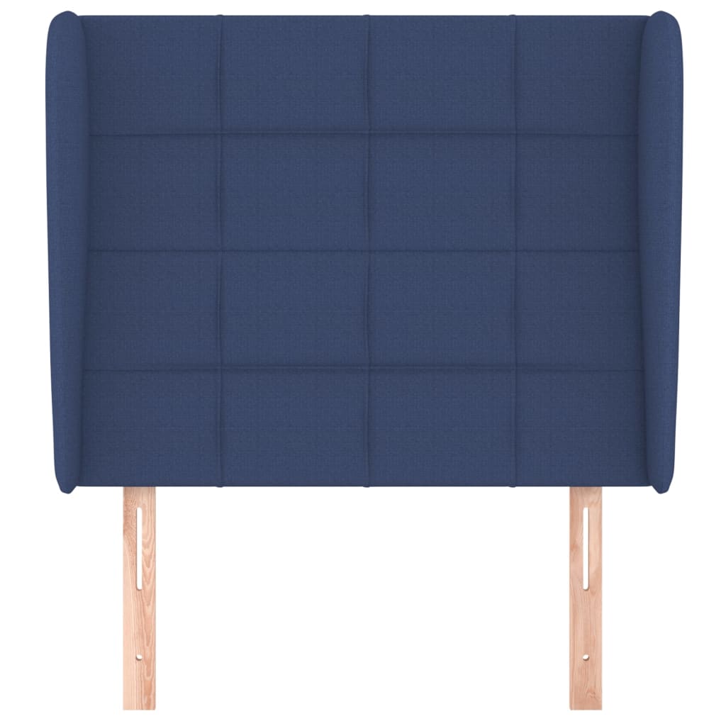 vidaXL Kopfteil mit Ohren Blau 103x23x118/128 cm Stoff