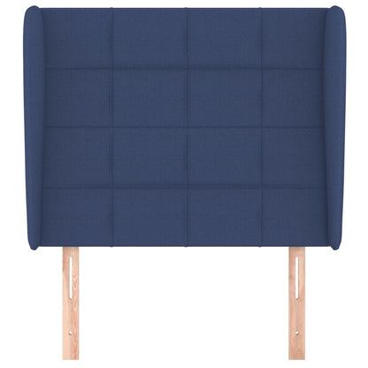 vidaXL Kopfteil mit Ohren Blau 103x23x118/128 cm Stoff